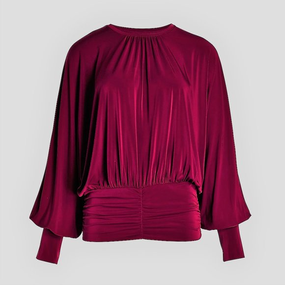 Fabulous Draped Plum Red Dolman Top NEW WITH TAGS Size XXS - Picture 2 of 16